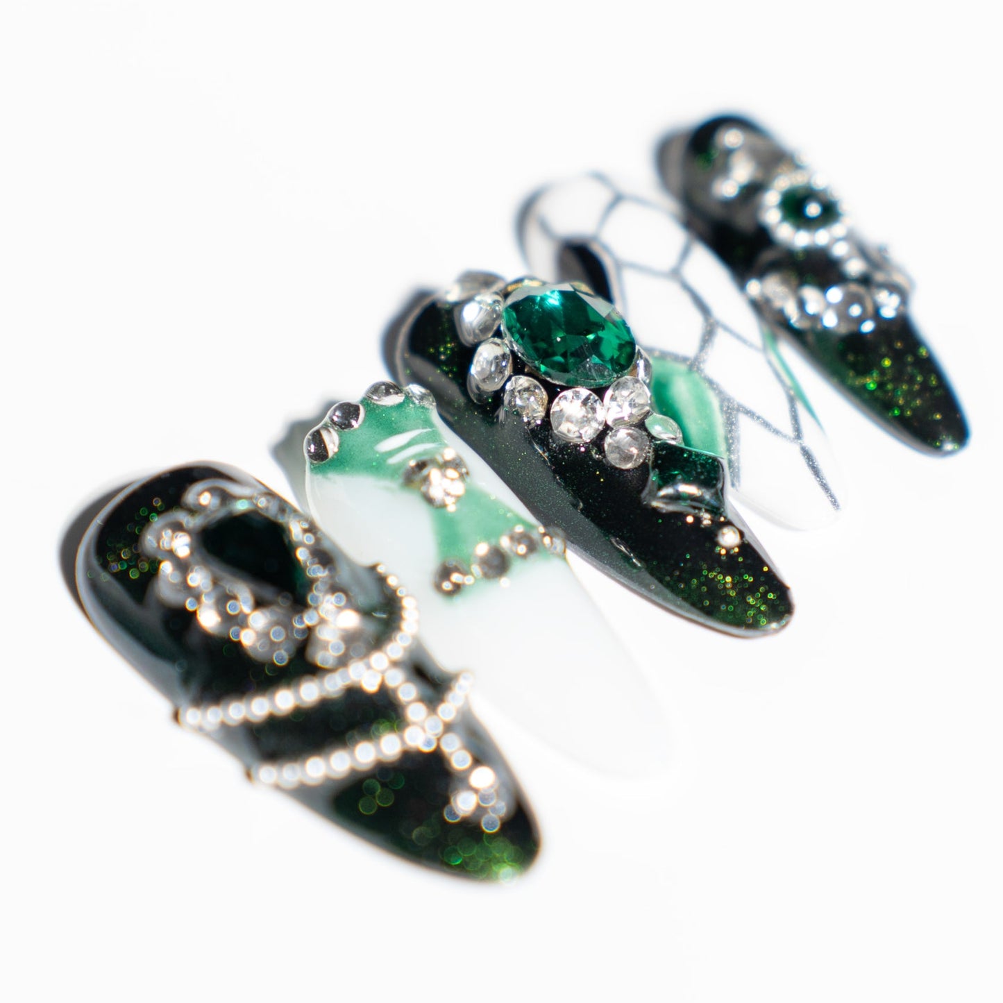 Emerald Stardust by Renovanails-Press on Nails-3