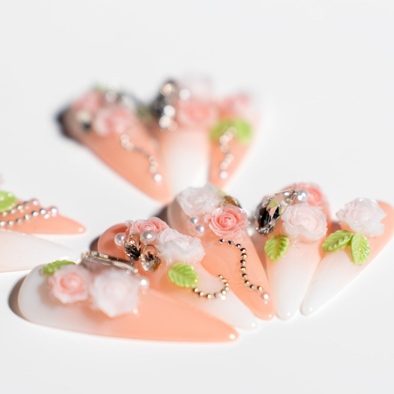 Petal Dew Press-On Nails-Handmade Nail Art-5
