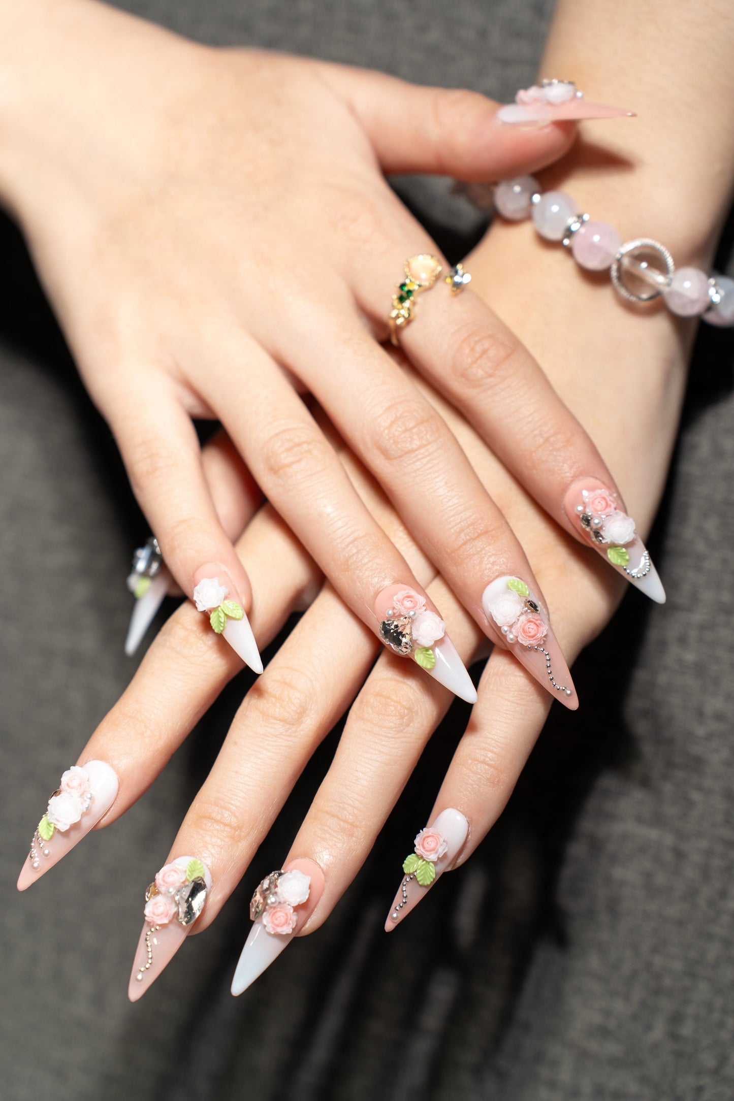 Petal Dew Press-On Nails-Handmade Nail Art-7