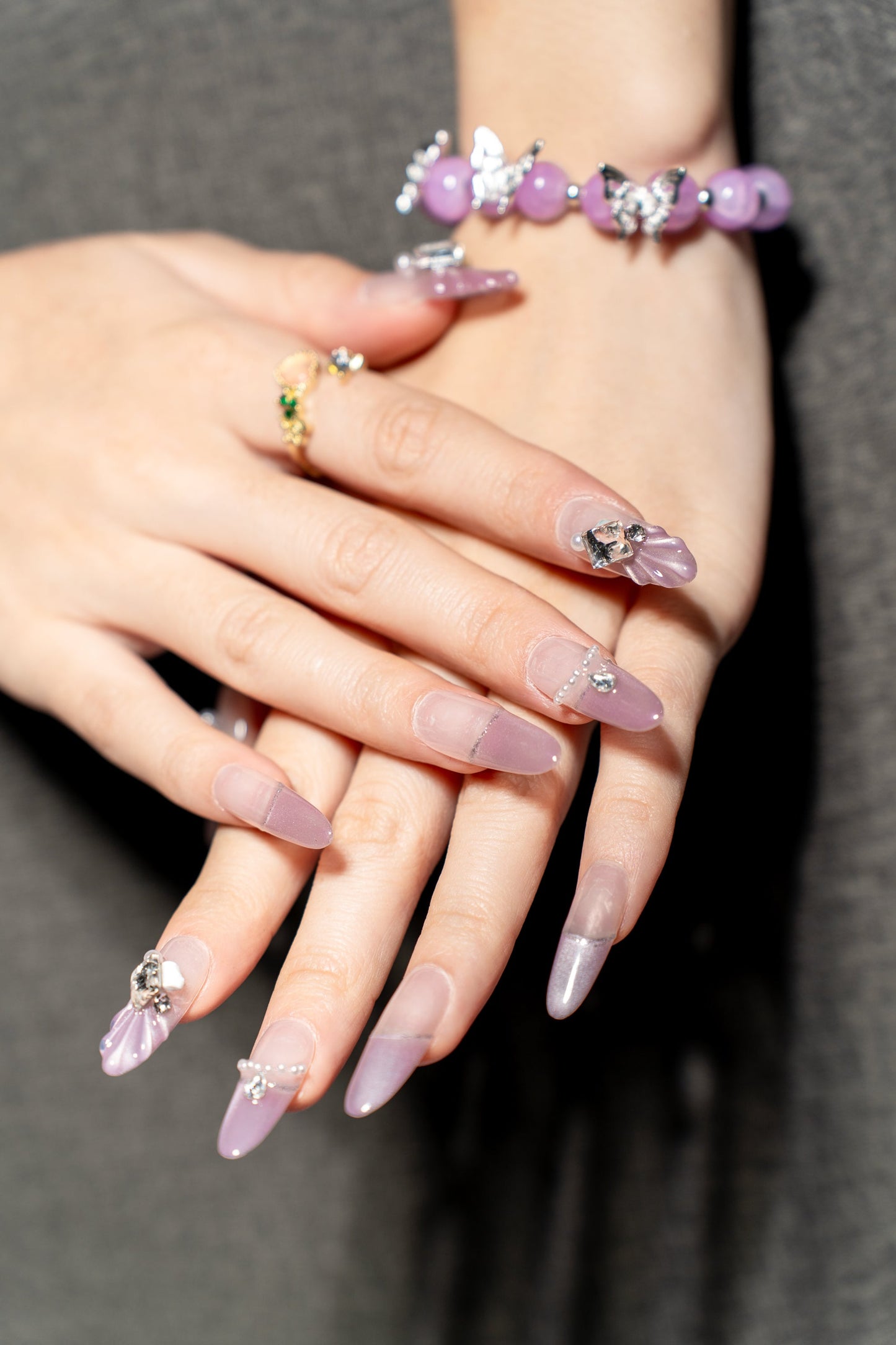 Renovanails Blush Pearl Mirage–Pink Shimmer Press On Nails-6