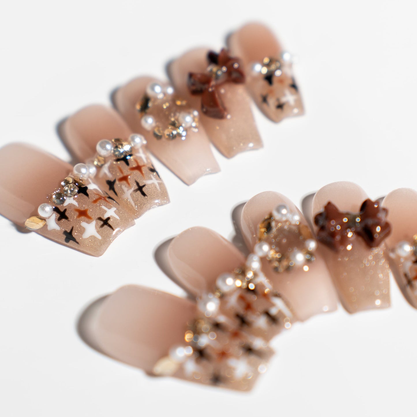Renovanails Chouchou de Soie–Pink & Ivory Press-On Nails-4