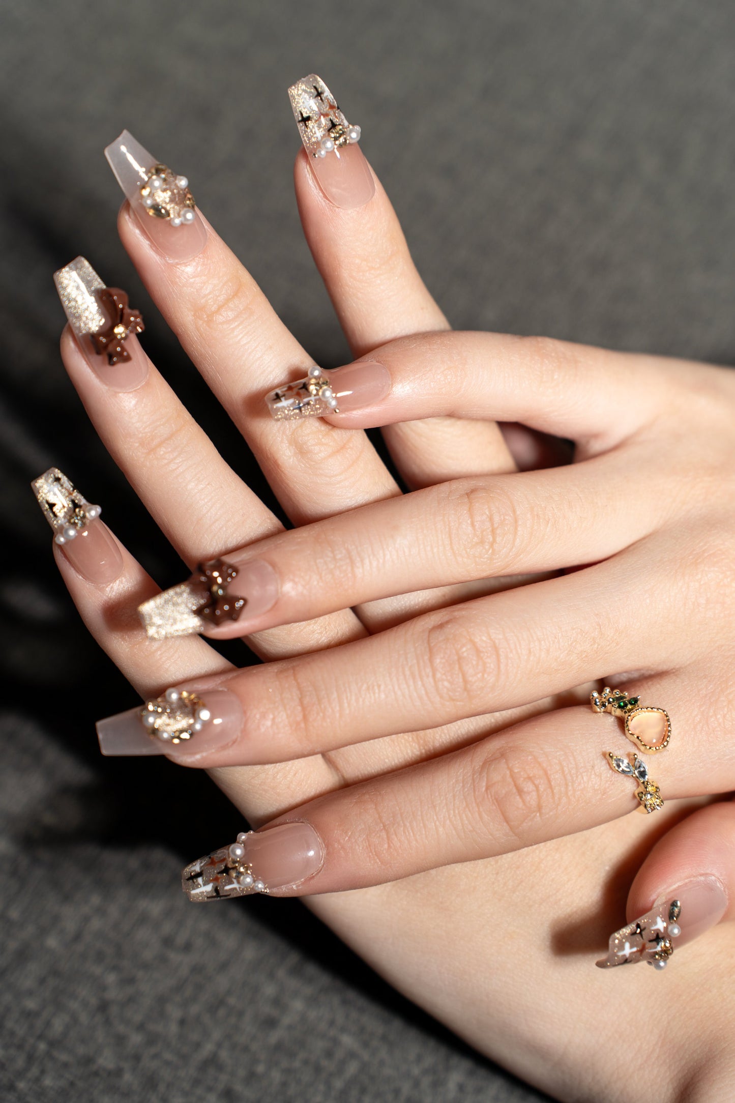 Renovanails Chouchou de Soie–Pink & Ivory Press-On Nails-6