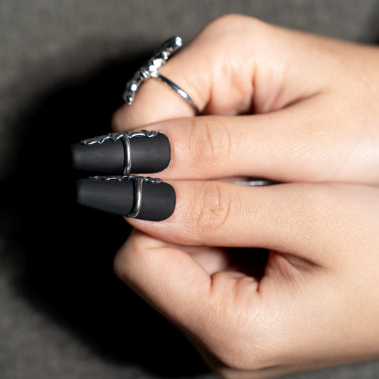 Renovanails Eclipse Noir–Matte Black Press On Nails-2