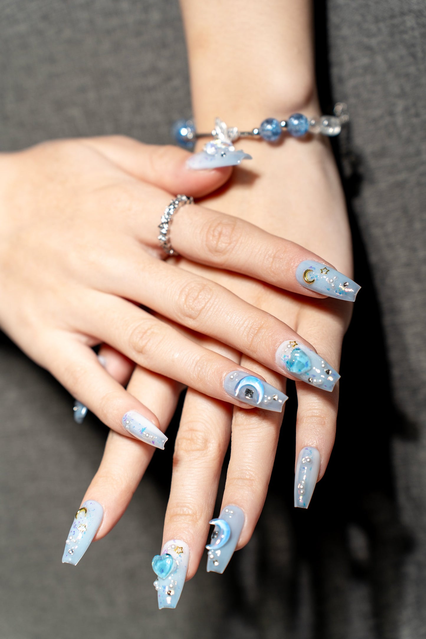 Renovanails Lunar Cetacea-Blue Shimmer Press On Nails-5
