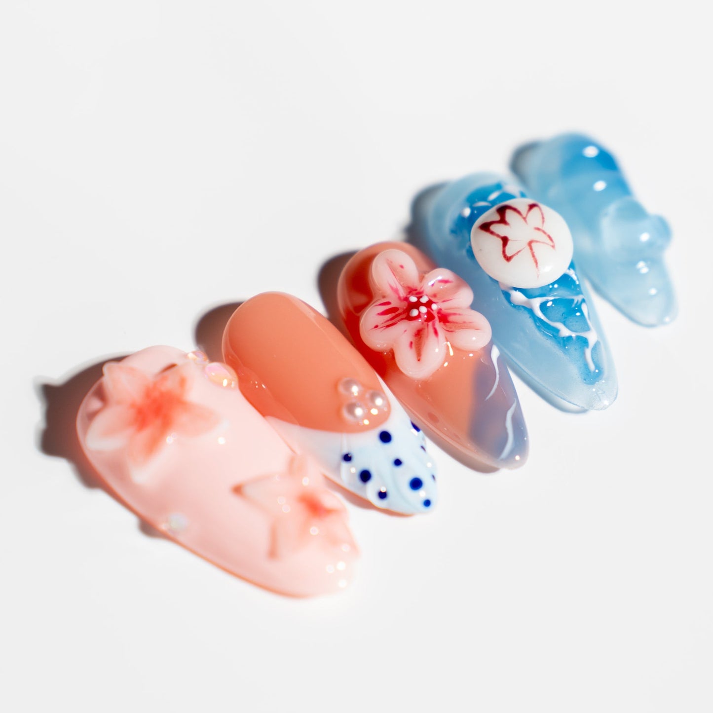 Renovanails Tide Blossom–Aqua Press On Nails-3