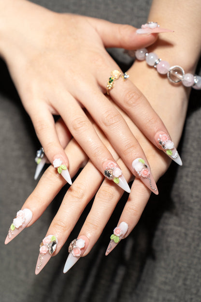 Petal Dew Press-On Nails-Handmade Nail Art-7