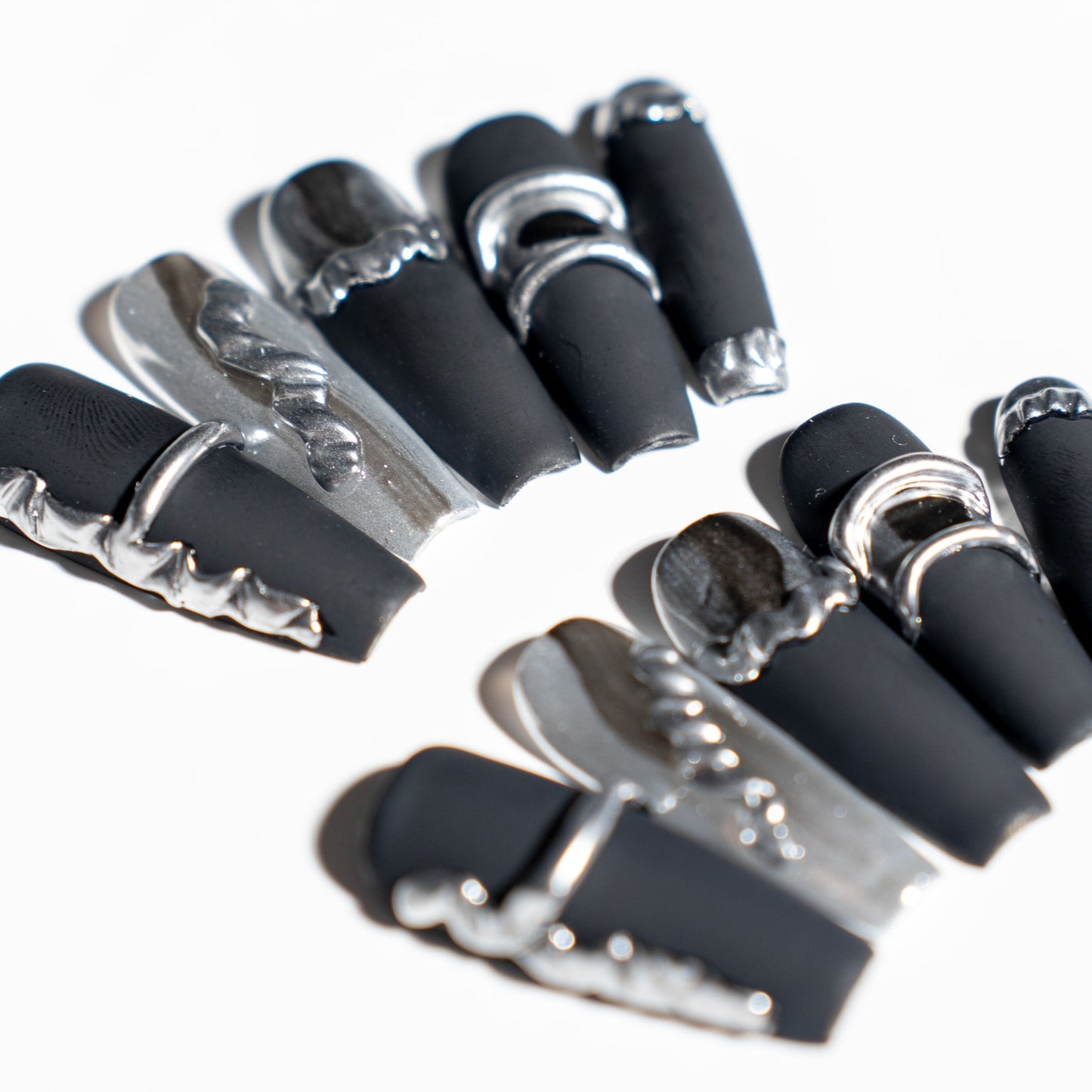 Renovanails Eclipse Noir–Matte Black Press On Nails-4