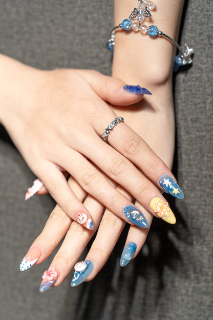Renovanails Tide Blossom–Aqua Press On Nails-6